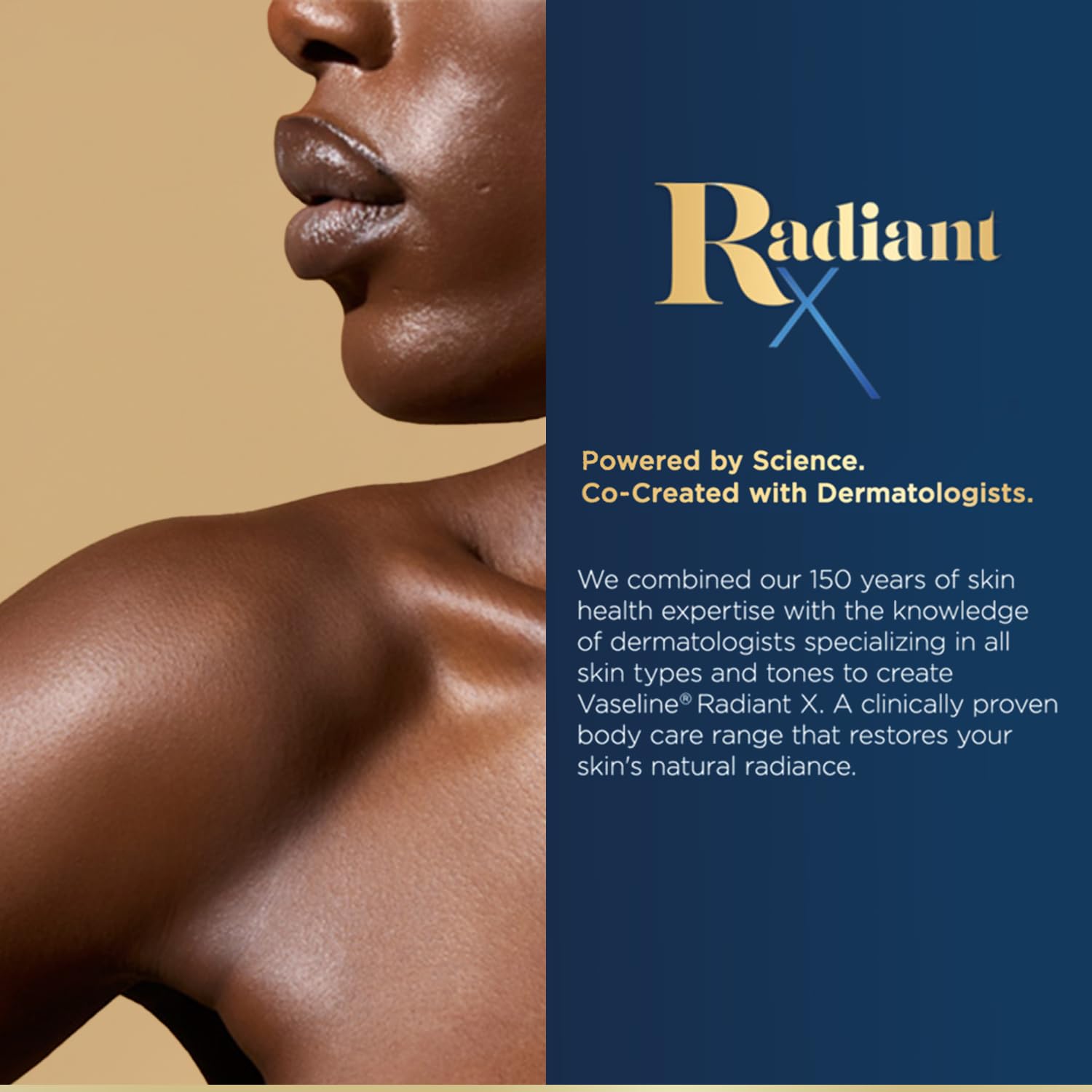 Vaseline Radiant X Skin Care Set –Even Tone Nourishing Body Lotion with 1% Niacinamide + Deep Nourishment Body Cream with Shea Butter & Vitamin C (2 Piece Set)